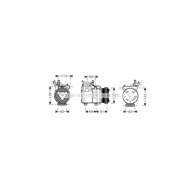 Compresseur, climatisation AVA QUALITY COOLING HYK196