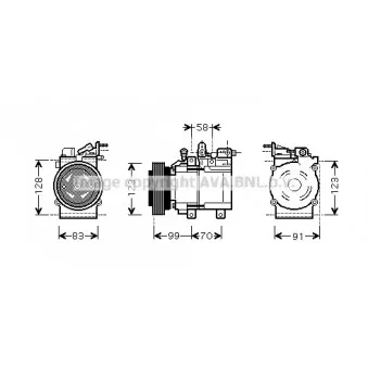 Compresseur, climatisation AVA QUALITY COOLING HYK197