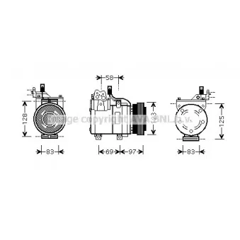 Compresseur, climatisation AVA QUALITY COOLING HYK198