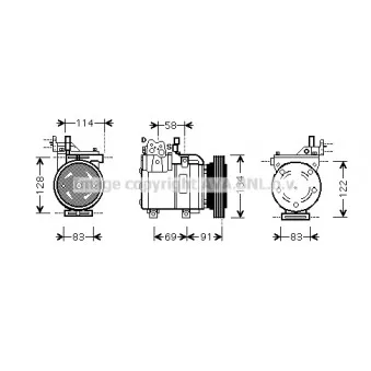 Compresseur, climatisation AVA QUALITY COOLING HYK199
