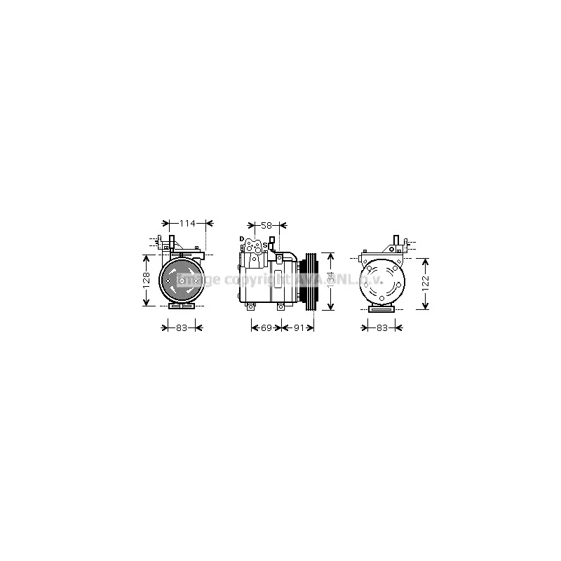 Compresseur, climatisation AVA QUALITY COOLING HYK199