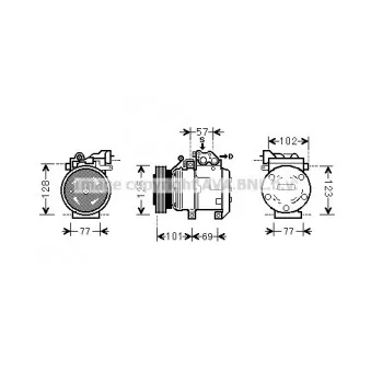 Compresseur, climatisation AVA QUALITY COOLING HYK208