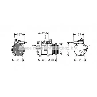 Compresseur, climatisation AVA QUALITY COOLING HYK215