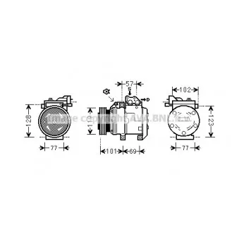 Compresseur, climatisation AVA QUALITY COOLING HYK222