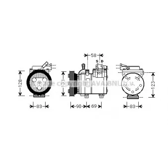 Compresseur, climatisation AVA QUALITY COOLING HYK250