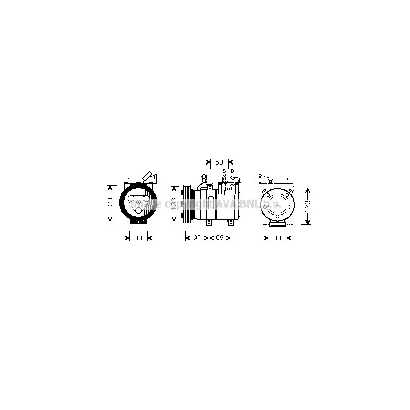 Compresseur, climatisation AVA QUALITY COOLING HYK250