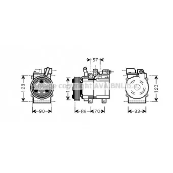 Compresseur, climatisation AVA QUALITY COOLING HYK257