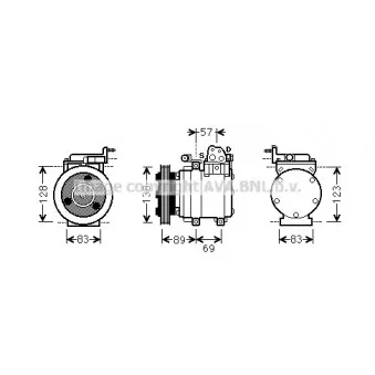 Compresseur, climatisation AVA QUALITY COOLING HYK260
