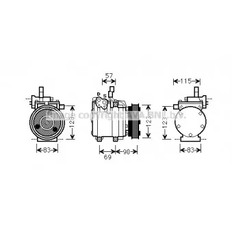Compresseur, climatisation AVA QUALITY COOLING HYK265