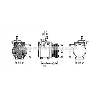 Compresseur, climatisation AVA QUALITY COOLING HYK266