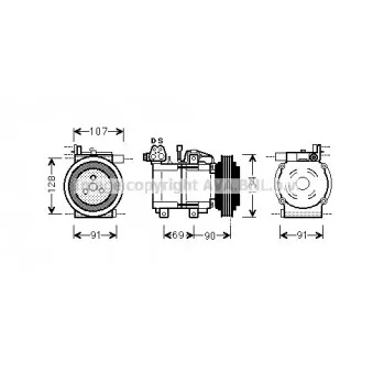 Compresseur, climatisation AVA QUALITY COOLING HYK278