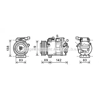 Compresseur, climatisation AVA QUALITY COOLING HYK281