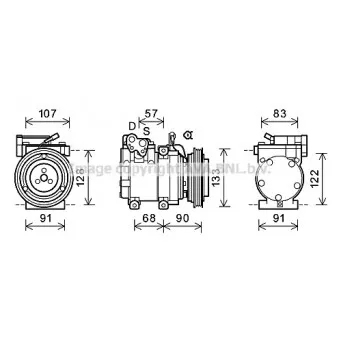 Compresseur, climatisation AVA QUALITY COOLING HYK287