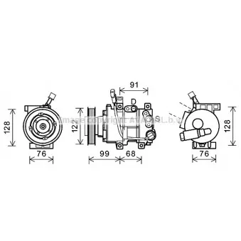 Compresseur, climatisation AVA QUALITY COOLING HYK296