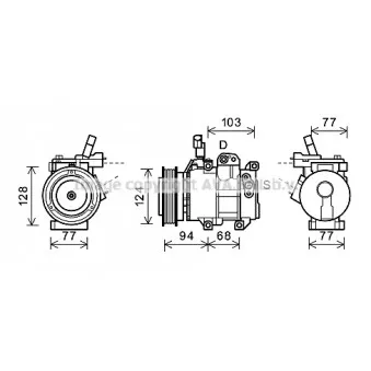 Compresseur, climatisation AVA QUALITY COOLING HYK318