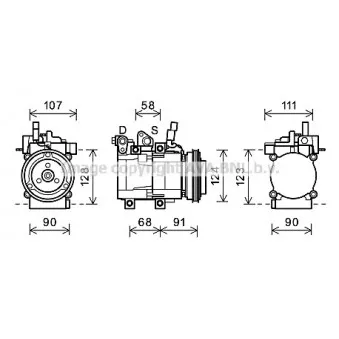 Compresseur, climatisation AVA QUALITY COOLING HYK321