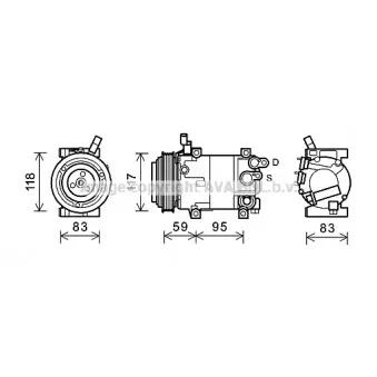 Compresseur, climatisation AVA QUALITY COOLING HYK323