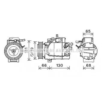 Compresseur, climatisation AVA QUALITY COOLING HYK340