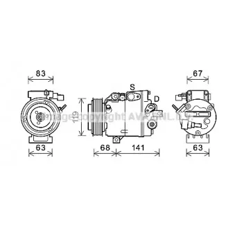 Compresseur, climatisation AVA QUALITY COOLING HYK342