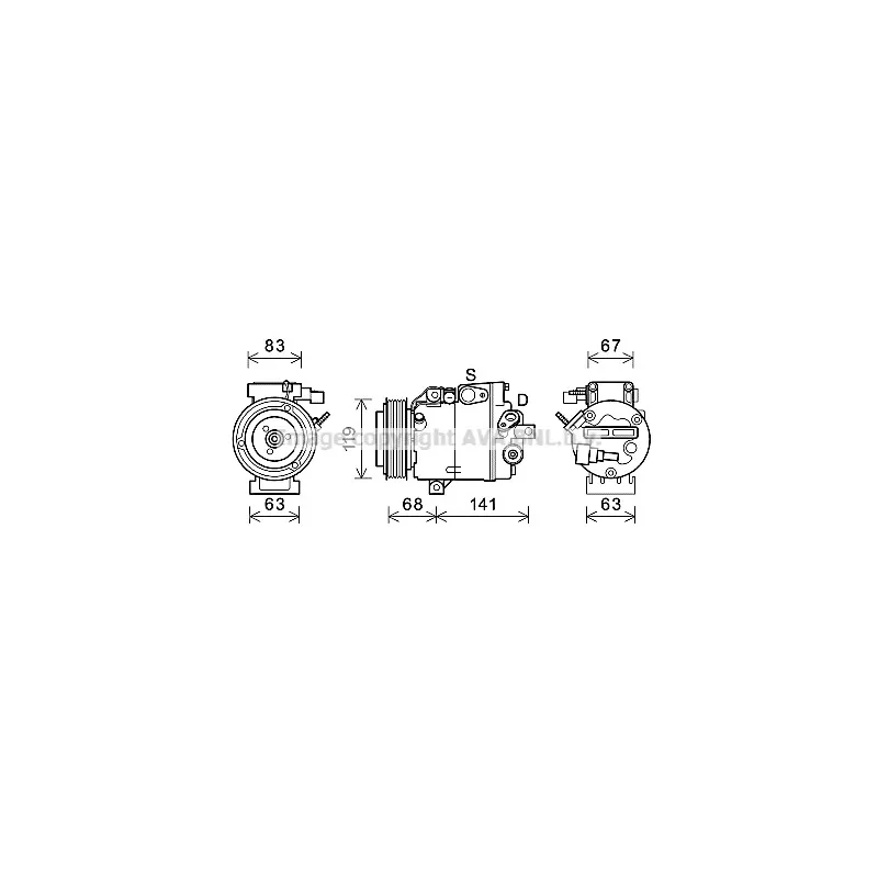 Compresseur, climatisation AVA QUALITY COOLING HYK342