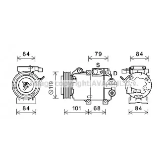 Compresseur, climatisation AVA QUALITY COOLING HYK374