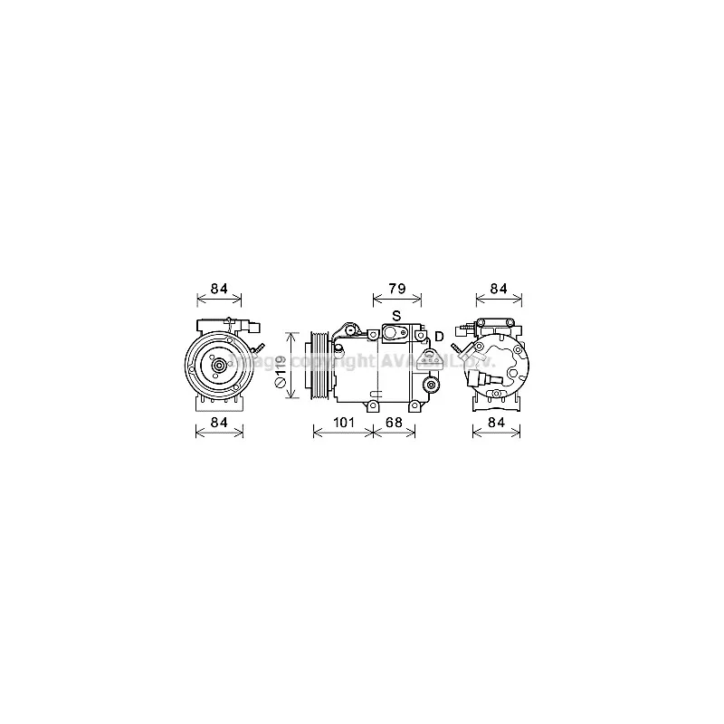 Compresseur, climatisation AVA QUALITY COOLING HYK374