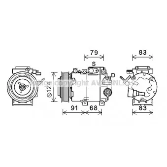 Compresseur, climatisation AVA QUALITY COOLING HYK383