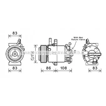 Compresseur, climatisation AVA QUALITY COOLING HYK395