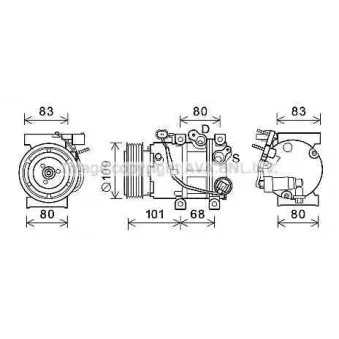 Compresseur, climatisation AVA QUALITY COOLING HYK405