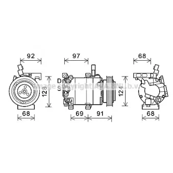 Compresseur, climatisation AVA QUALITY COOLING HYK412