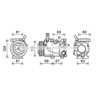 Compresseur, climatisation AVA QUALITY COOLING HYK414