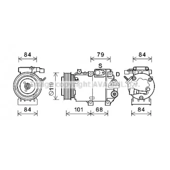 Compresseur, climatisation AVA QUALITY COOLING HYK422