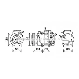 Compresseur, climatisation AVA QUALITY COOLING HYK439