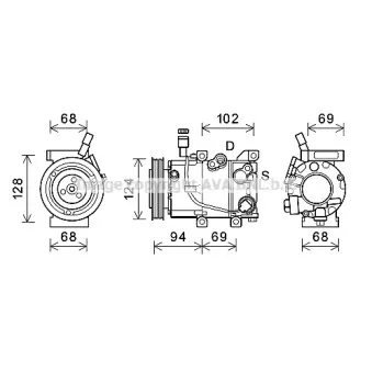 Compresseur, climatisation AVA QUALITY COOLING HYK442
