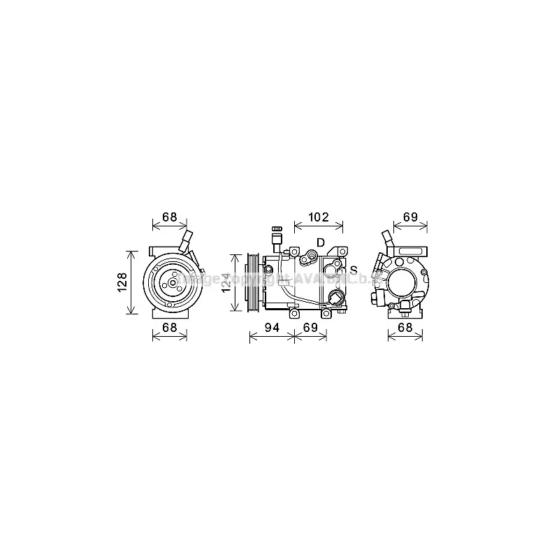 Compresseur, climatisation AVA QUALITY COOLING HYK442