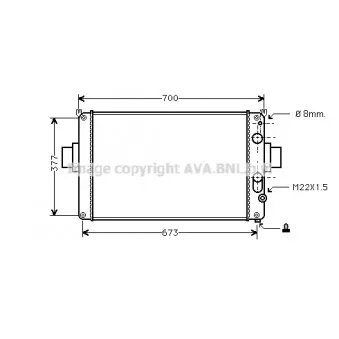 Radiateur, refroidissement du moteur AVA QUALITY COOLING IV2022