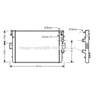 Radiateur, refroidissement du moteur AVA QUALITY COOLING IV2041