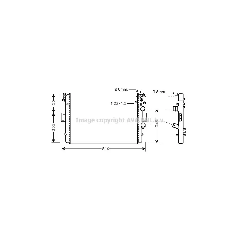 Radiateur, refroidissement du moteur AVA QUALITY COOLING IV2041