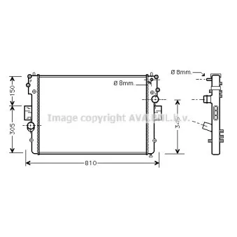 Radiateur, refroidissement du moteur AVA QUALITY COOLING IV2057