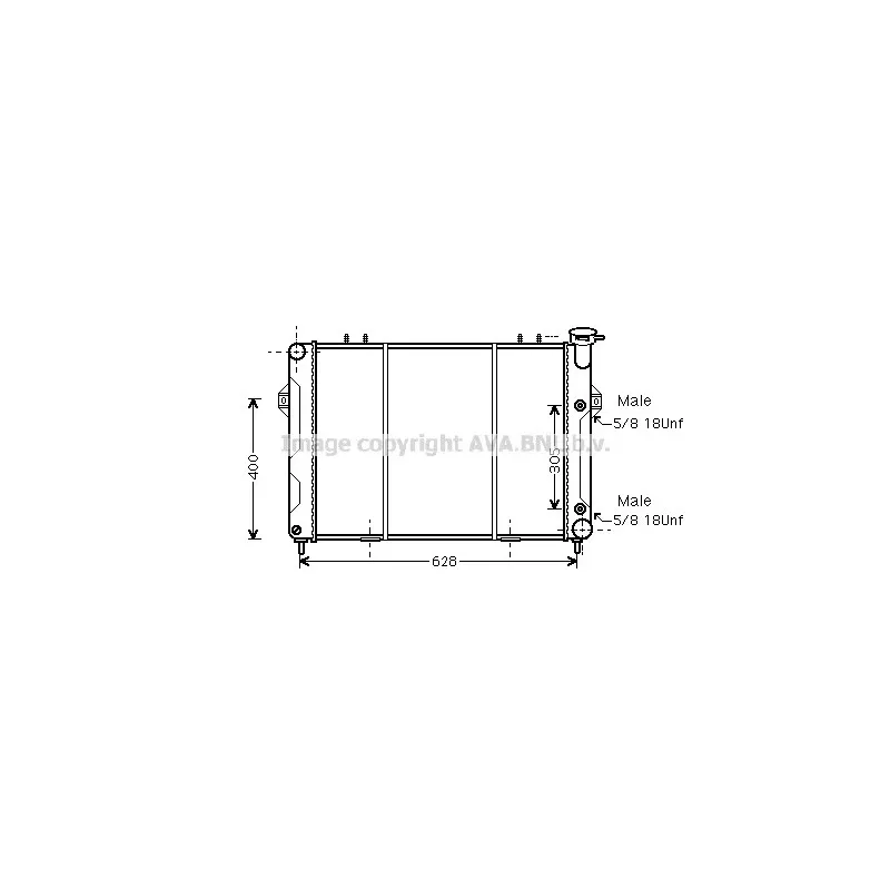 Radiateur, refroidissement du moteur AVA QUALITY COOLING JE2007