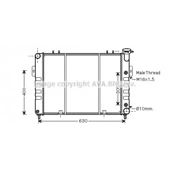 Radiateur, refroidissement du moteur AVA QUALITY COOLING JE2037