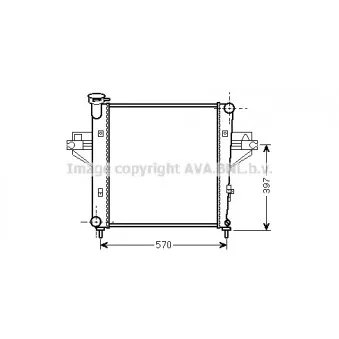 Radiateur, refroidissement du moteur AVA QUALITY COOLING JE2042