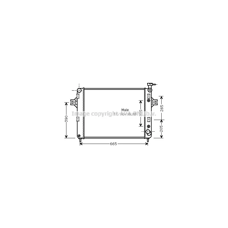 Radiateur, refroidissement du moteur AVA QUALITY COOLING JE2044