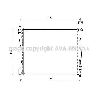 Radiateur, refroidissement du moteur AVA QUALITY COOLING JE2055