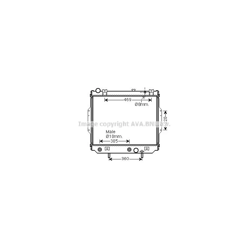 Radiateur, refroidissement du moteur AVA QUALITY COOLING JE2071
