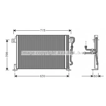 Condenseur, climatisation AVA QUALITY COOLING JE5019