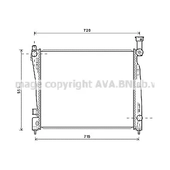 Radiateur, refroidissement du moteur AVA QUALITY COOLING JEA2054