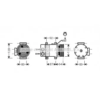 Compresseur, climatisation AVA QUALITY COOLING JEAK047