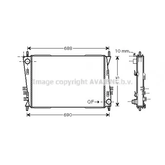 Radiateur, refroidissement du moteur AVA QUALITY COOLING