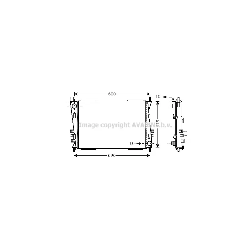 Radiateur, refroidissement du moteur AVA QUALITY COOLING JR2037
